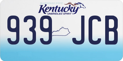 KY license plate 939JCB