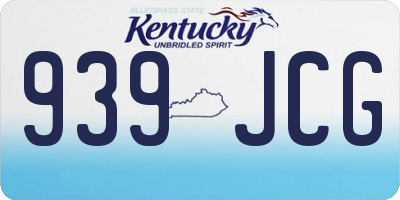 KY license plate 939JCG