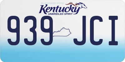 KY license plate 939JCI