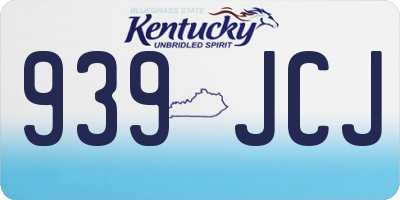 KY license plate 939JCJ