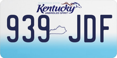 KY license plate 939JDF