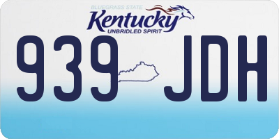 KY license plate 939JDH