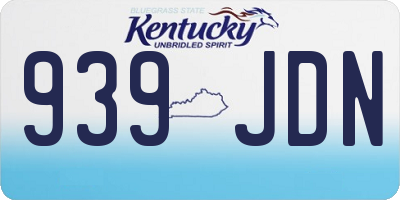 KY license plate 939JDN