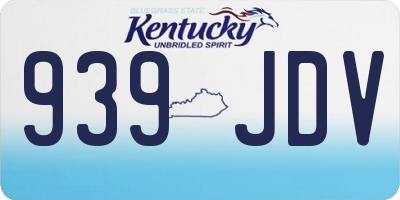 KY license plate 939JDV