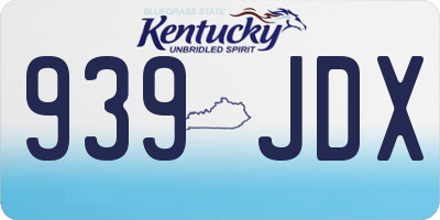 KY license plate 939JDX