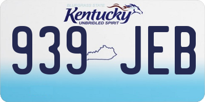 KY license plate 939JEB