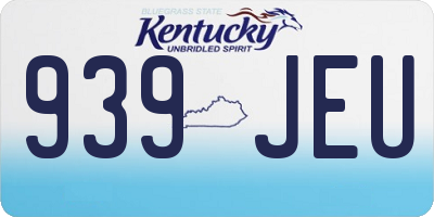 KY license plate 939JEU