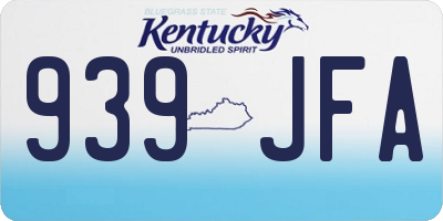 KY license plate 939JFA