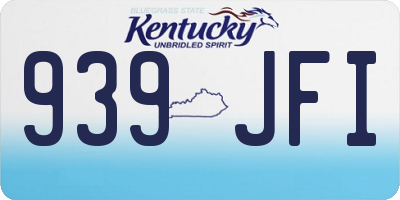 KY license plate 939JFI