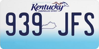 KY license plate 939JFS