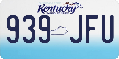 KY license plate 939JFU