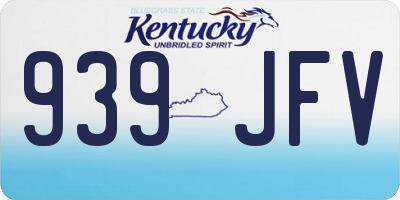 KY license plate 939JFV