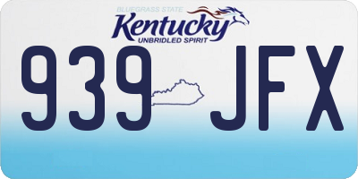 KY license plate 939JFX