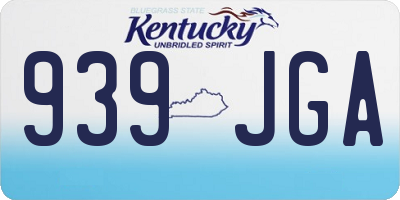 KY license plate 939JGA