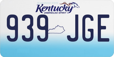 KY license plate 939JGE