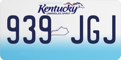 KY license plate 939JGJ