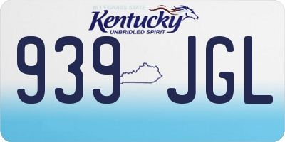 KY license plate 939JGL
