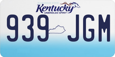 KY license plate 939JGM