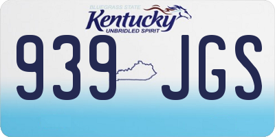 KY license plate 939JGS
