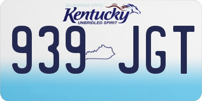 KY license plate 939JGT