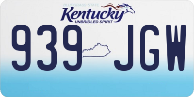 KY license plate 939JGW
