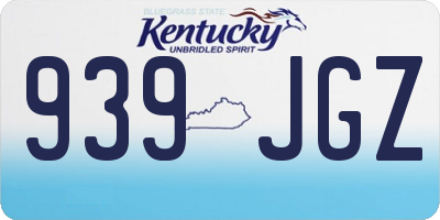 KY license plate 939JGZ