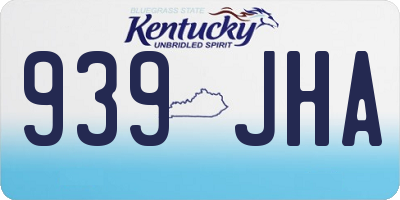 KY license plate 939JHA