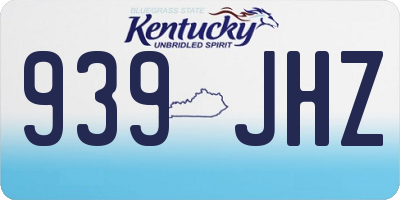 KY license plate 939JHZ