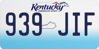 KY license plate 939JIF