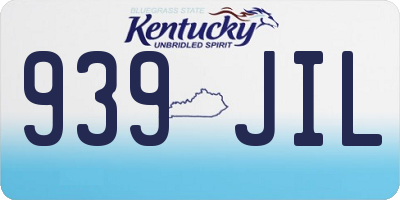 KY license plate 939JIL