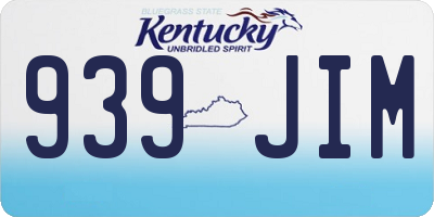 KY license plate 939JIM