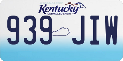KY license plate 939JIW