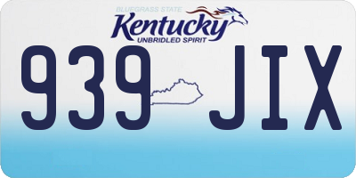 KY license plate 939JIX