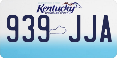 KY license plate 939JJA