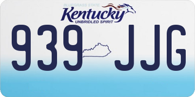 KY license plate 939JJG