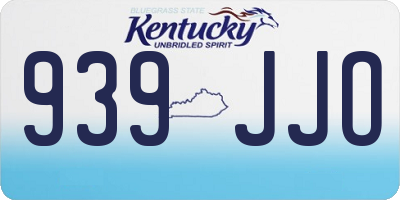 KY license plate 939JJO