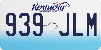 KY license plate 939JLM