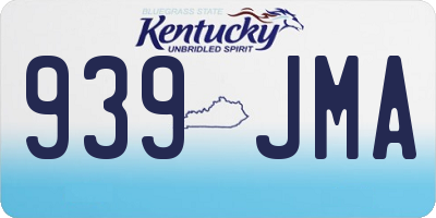 KY license plate 939JMA