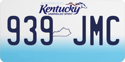 KY license plate 939JMC