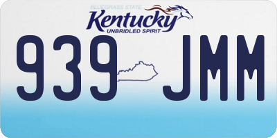 KY license plate 939JMM