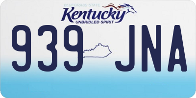 KY license plate 939JNA