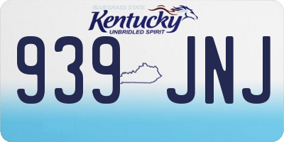 KY license plate 939JNJ