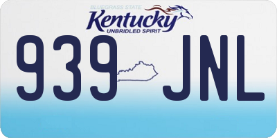 KY license plate 939JNL