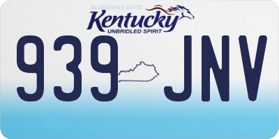 KY license plate 939JNV