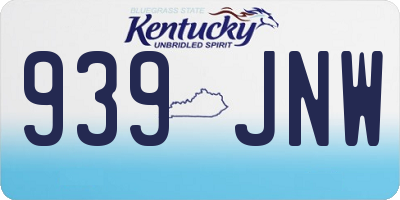 KY license plate 939JNW