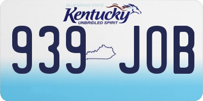 KY license plate 939JOB