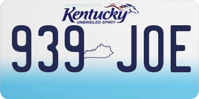 KY license plate 939JOE