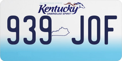 KY license plate 939JOF