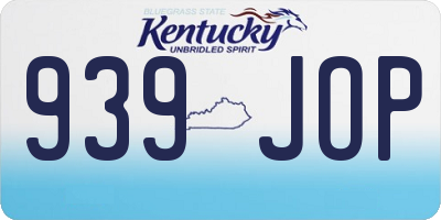 KY license plate 939JOP
