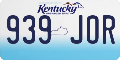 KY license plate 939JOR
